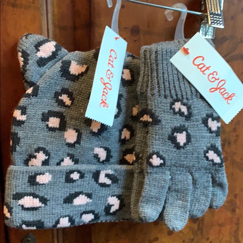 Cat & Jack Hat & Gloves girls ❄️⛄️